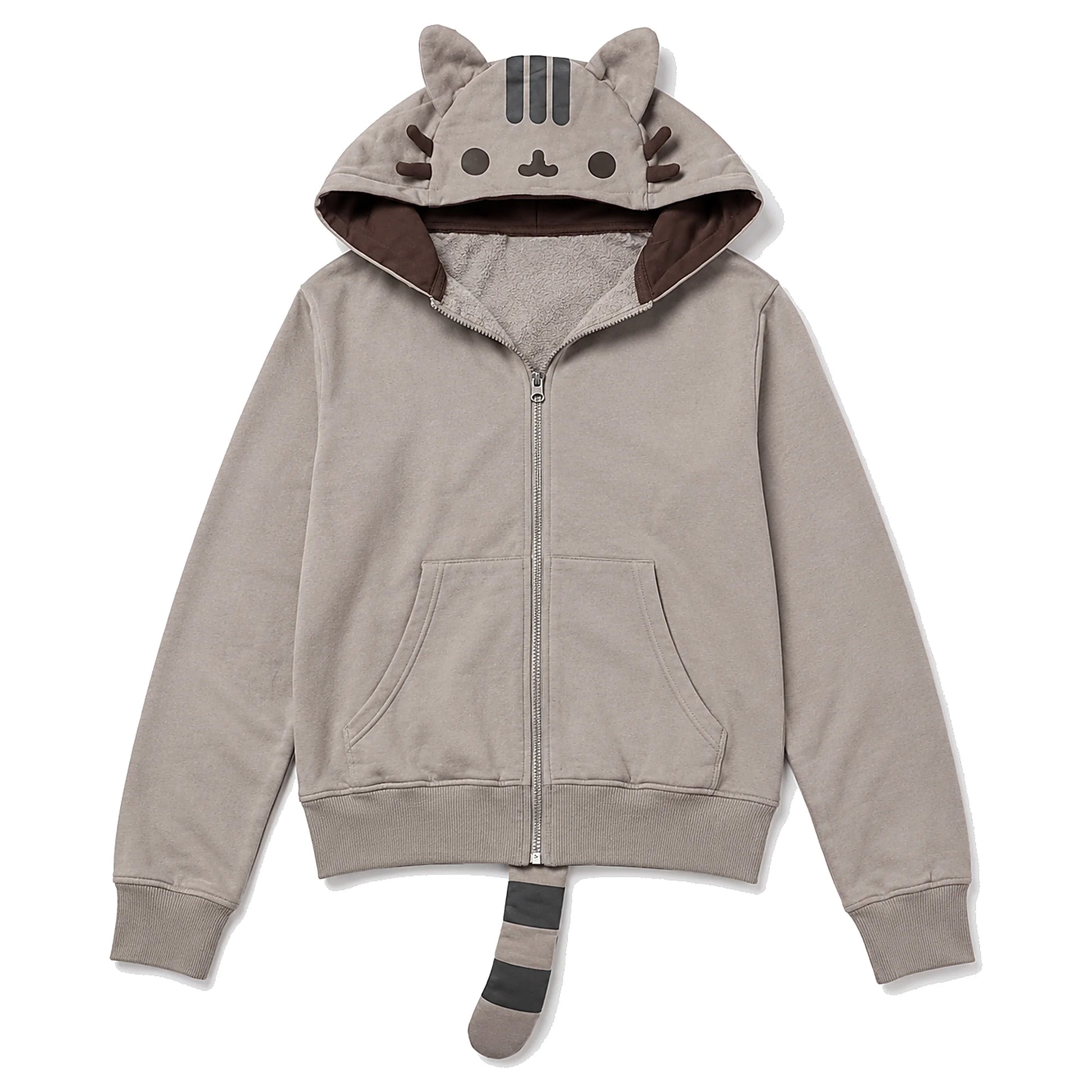 Vintage Cat Zip-Up front view with cat ear hood