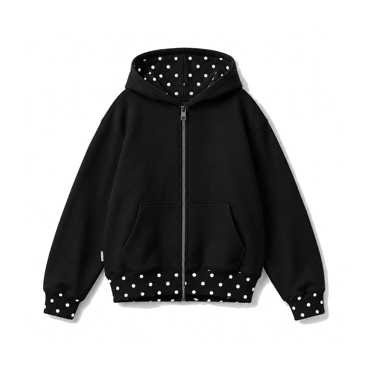 Cloud Polka Dot Set Zip-Up Hoodie Black