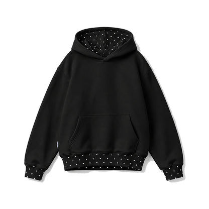 Cloud Polka Dot Set Pullover Hoodie Black