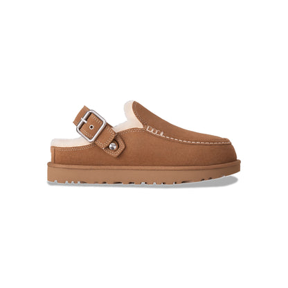 Shearling Buckle Clog Chestnut