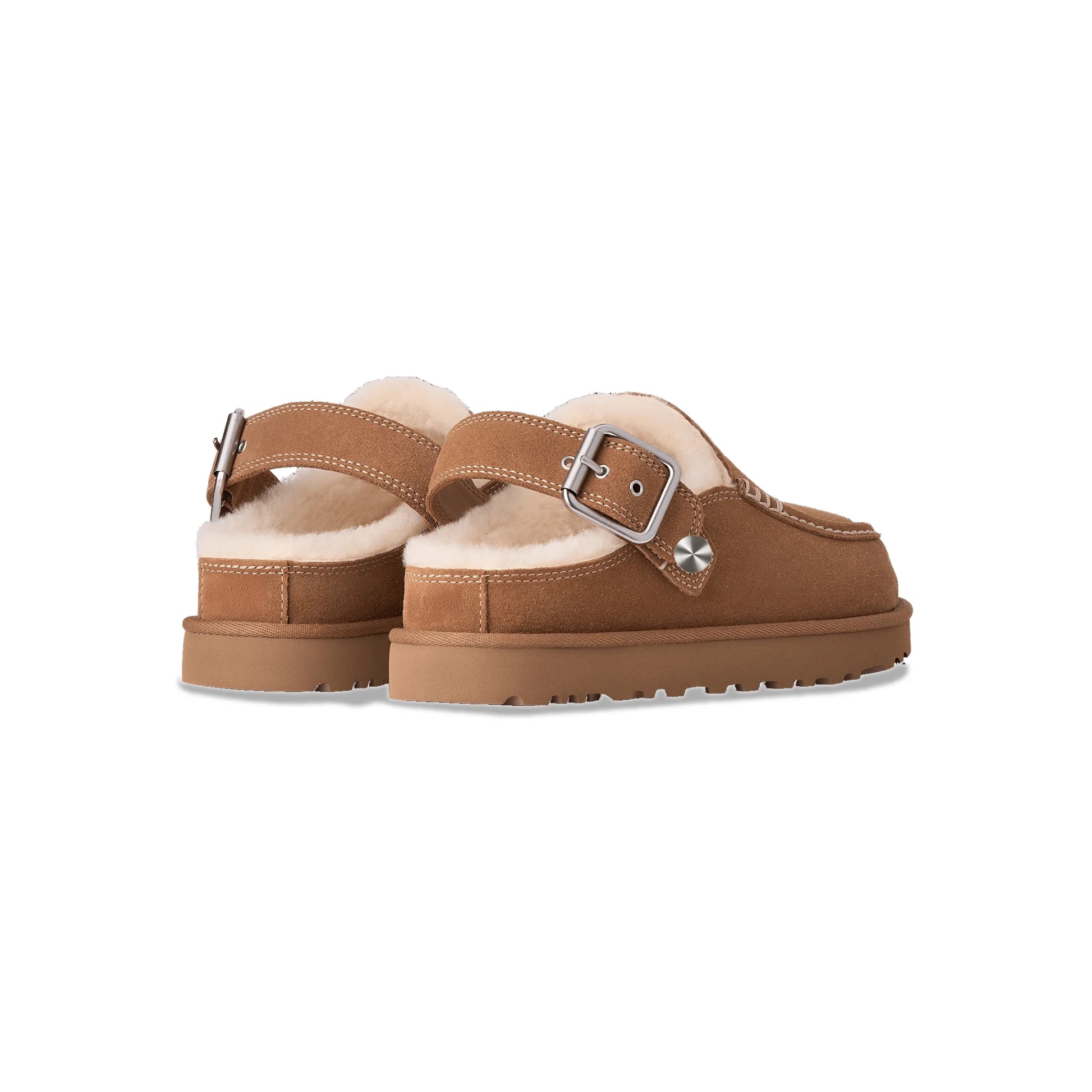 Shearling Buckle Clog Chestnut