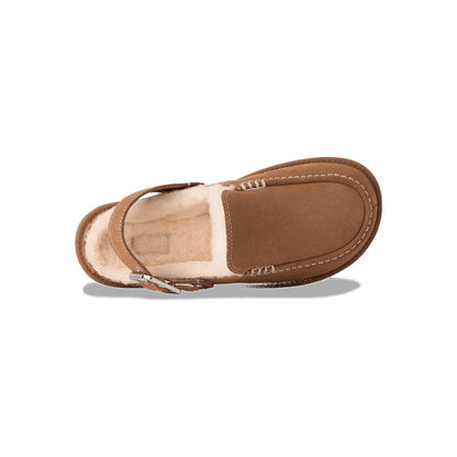 Shearling Buckle Clog Chestnut