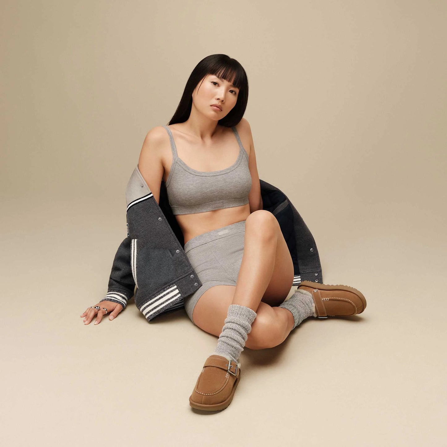 Shearling Buckle Clog Chestnut