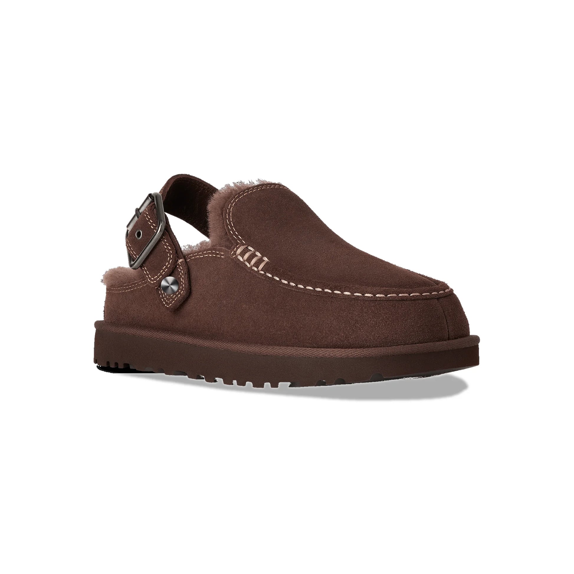 Shearling Buckle Clog Chocolate