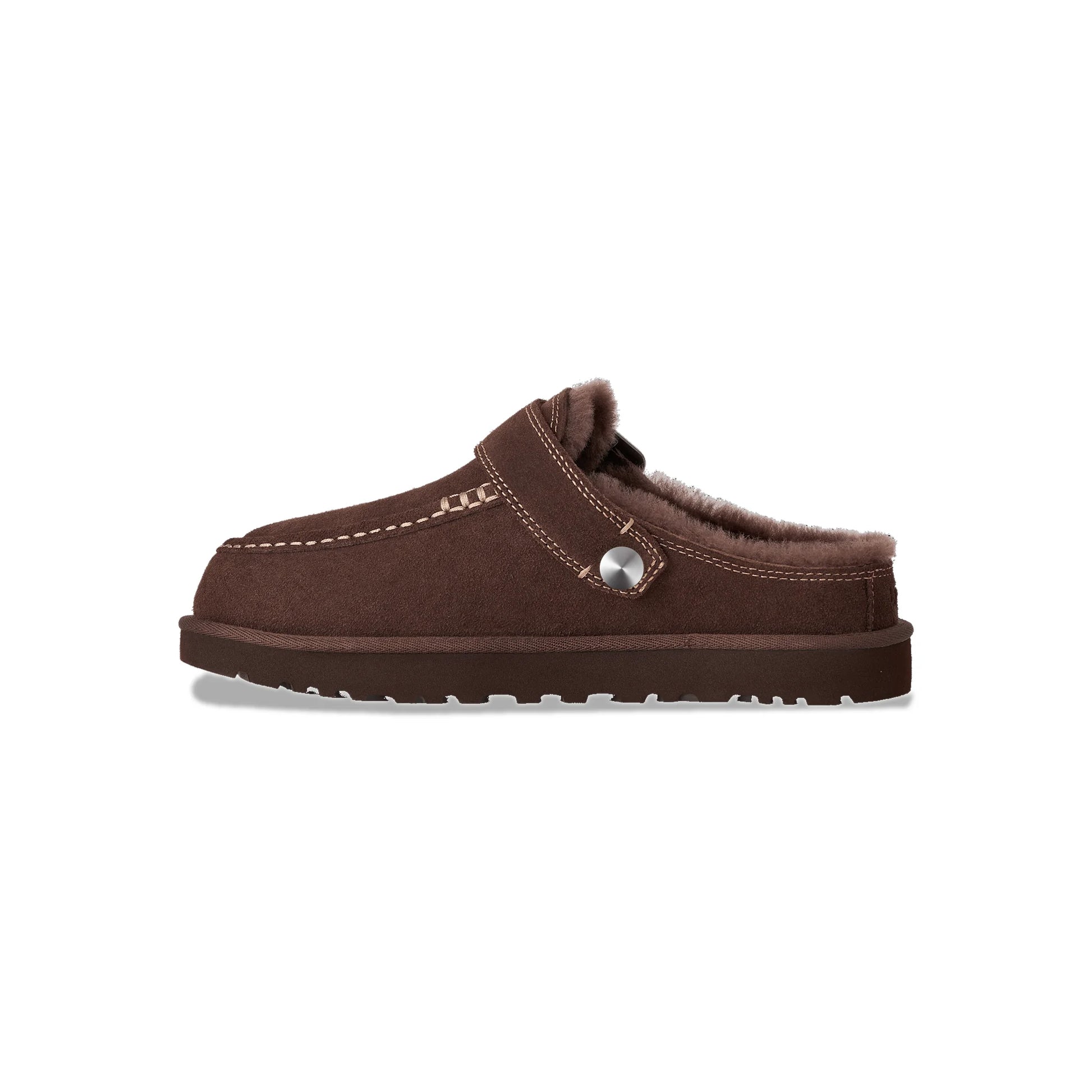 Shearling Buckle Clog Chocolate