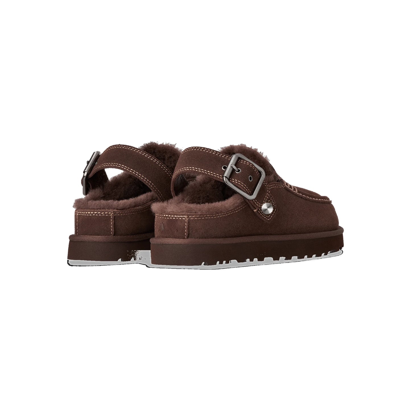 Shearling Buckle Clog Chocolate