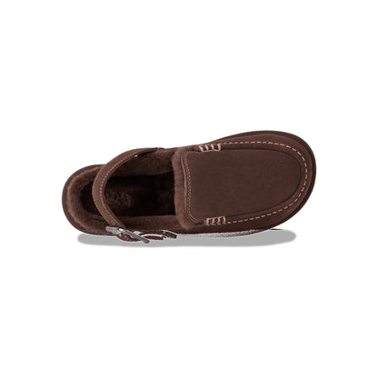 Shearling Buckle Clog Chocolate